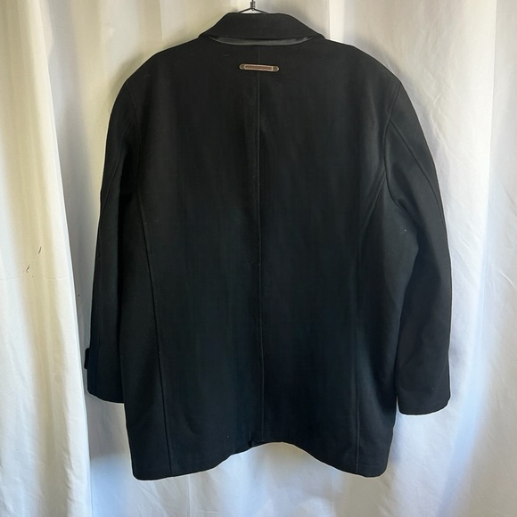COLE HAAN  SIGNATURE WOOL SINGLE BREAT JACKET BLACK TRENCH COAT MEN SIZE XXL - Picture 3 of 13